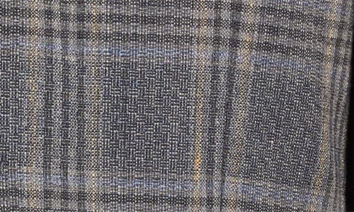 Nordstrom Plaid Cotton & Linen Blend Sport Coat In Navy Francesco Plaid