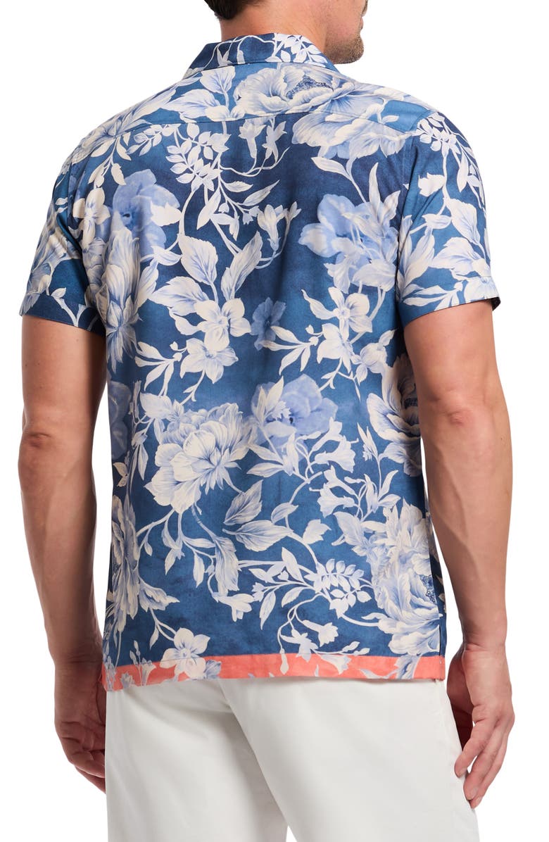 Robert Graham Malta Floral Camp Shirt, Alternate, color, Navy
