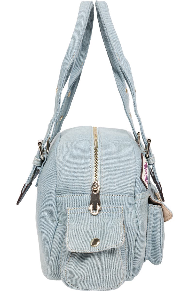 True Religion Multipatch Satchel Bag, Alternate, color, Denim