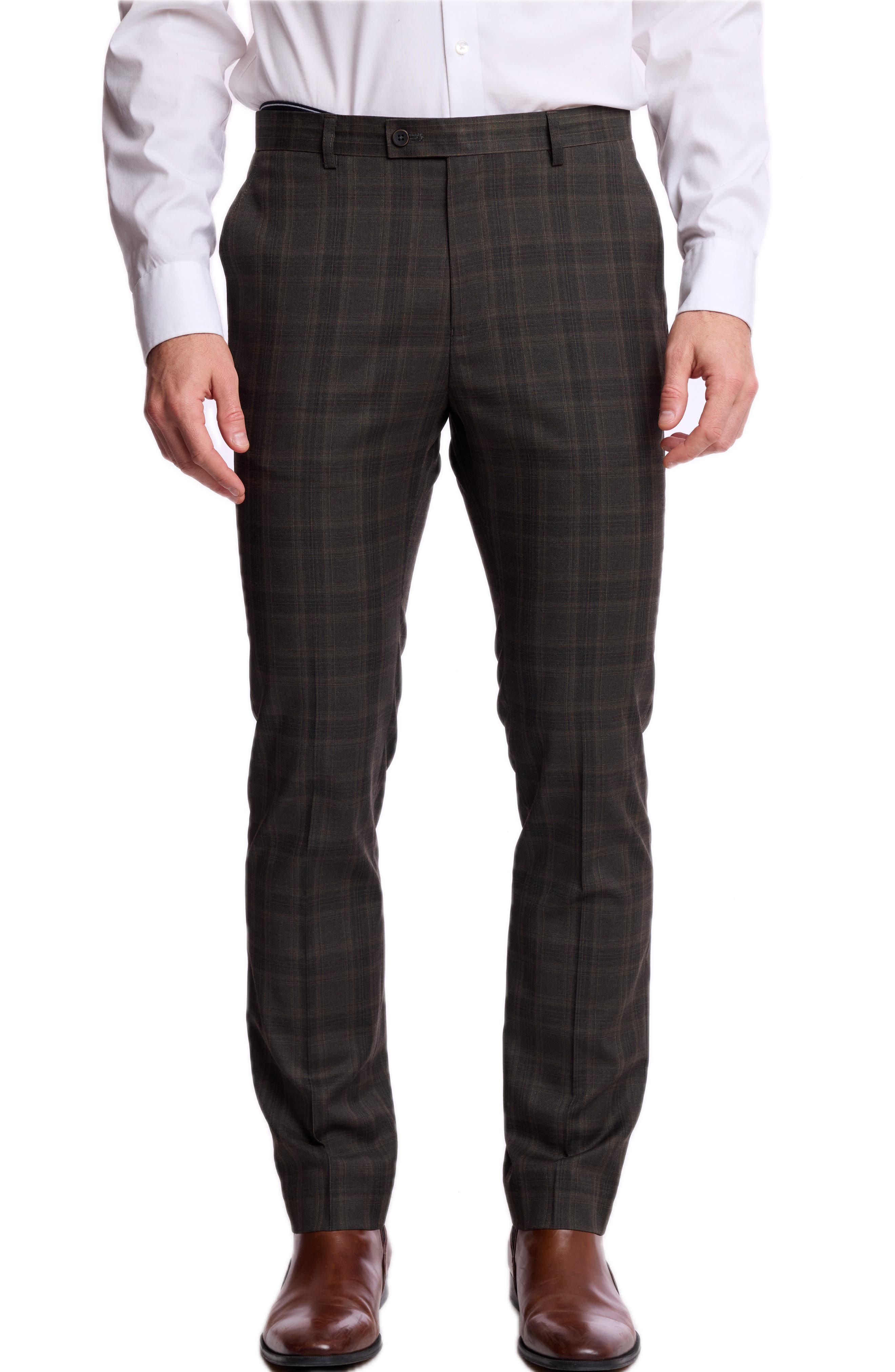 Downing Slim Fit Check Stretch Pants