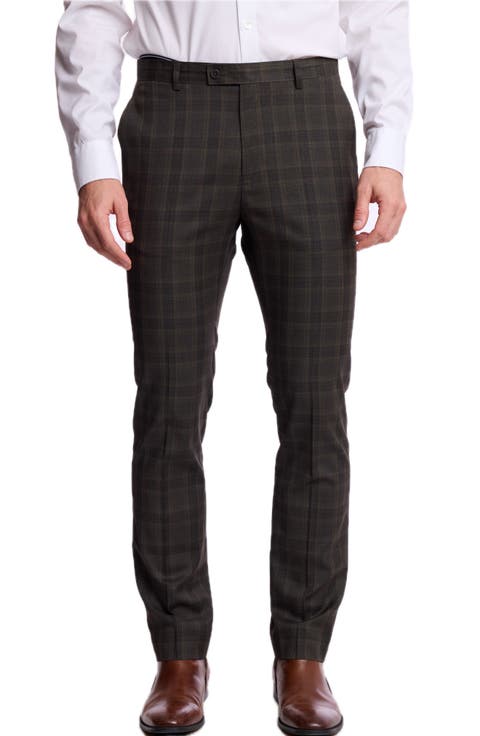 Downing Slim Fit Check Stretch Pants