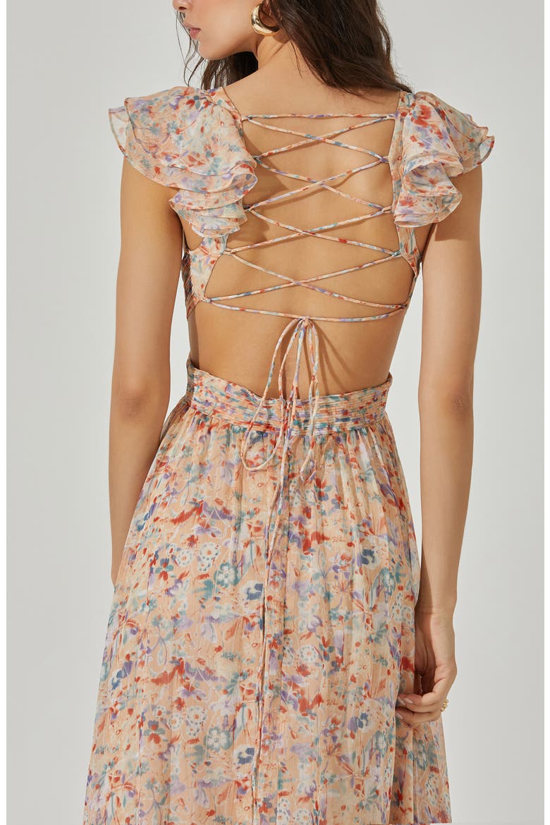 Primrose Floral Maxi Dress, Alternate, color, PEACH MULTI FLORAL