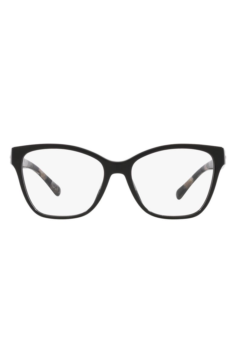 COACH 54mm Square Optical Glasses, Main, color, Black
