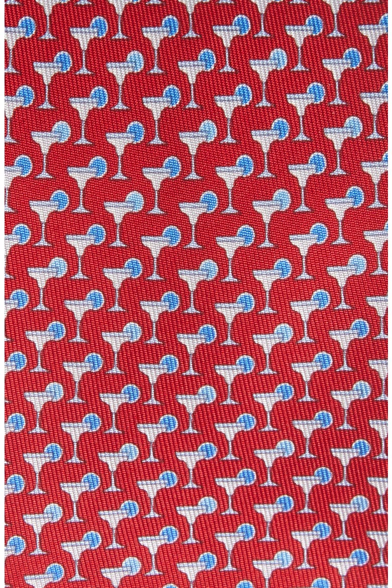 Zibibbo Cocktail Print Silk Tie, Alternate, color, ROSSO