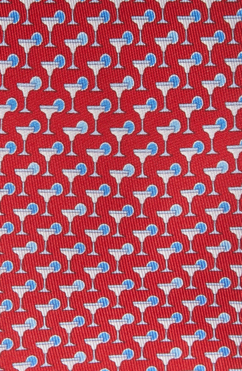 FERRAGAMO Zibibbo Cocktail Print Silk Tie, Alternate, color, Rosso