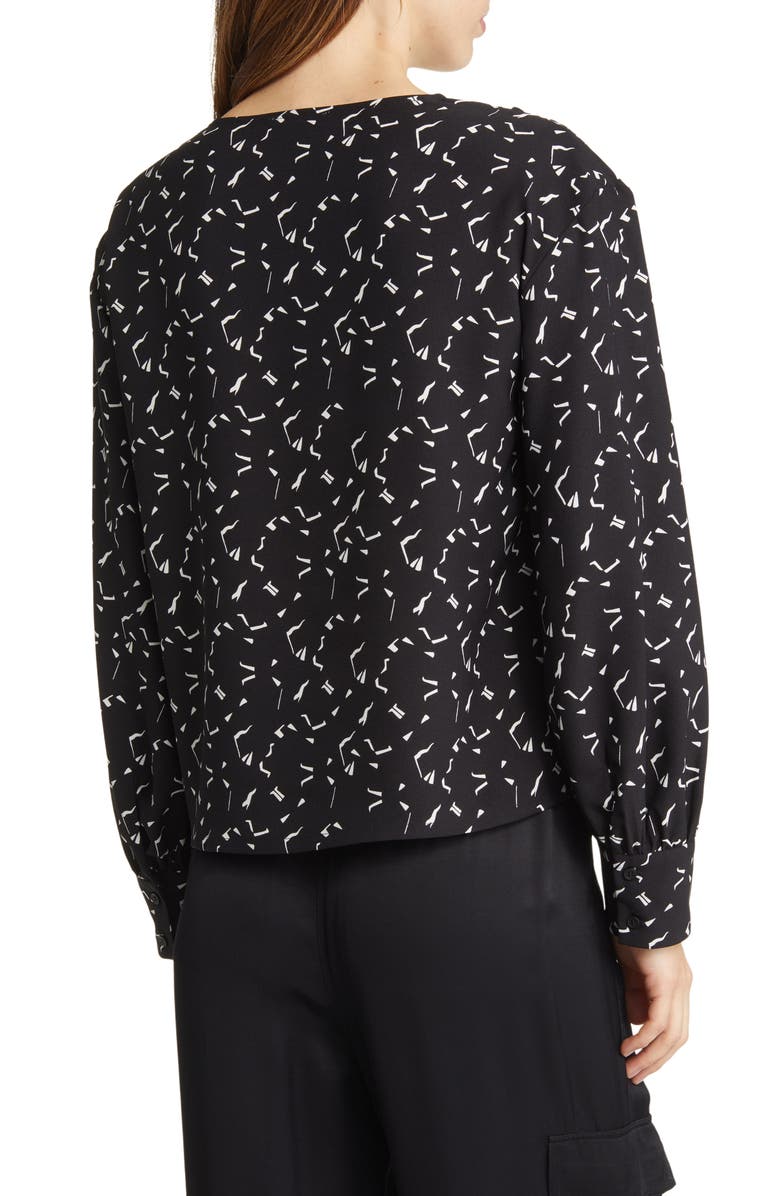 Nordstrom Print V-Neck Blouse, Alternate, color,
