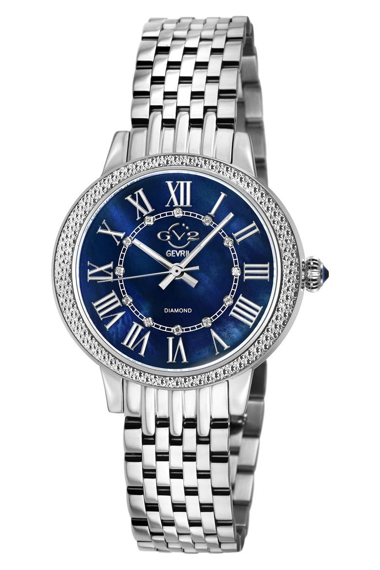 Astor III Diamond Swiss Bracelet Watch, 34mm - 0.06 ctw, Main, color, SILVER