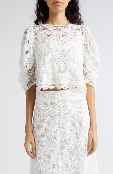 Guipure Lace Crop Top