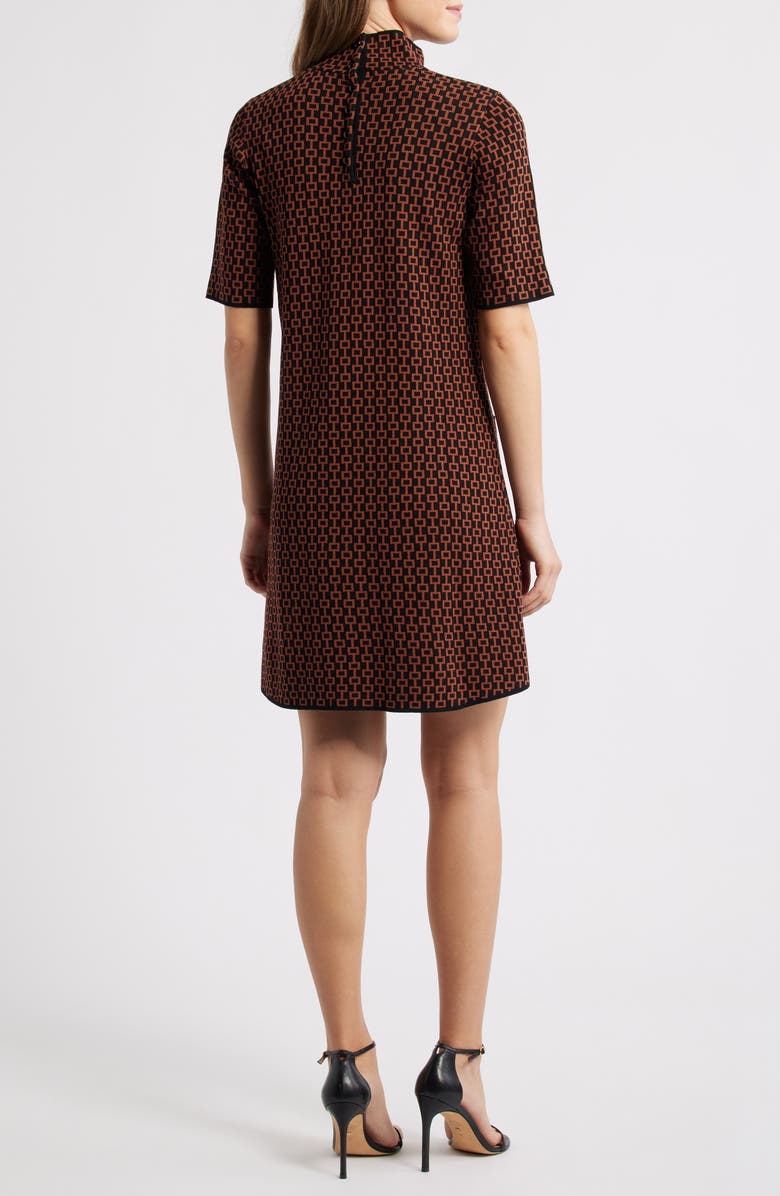 Julia Jordan Geo Print Sweater Dress, Alternate, color, Black Multi