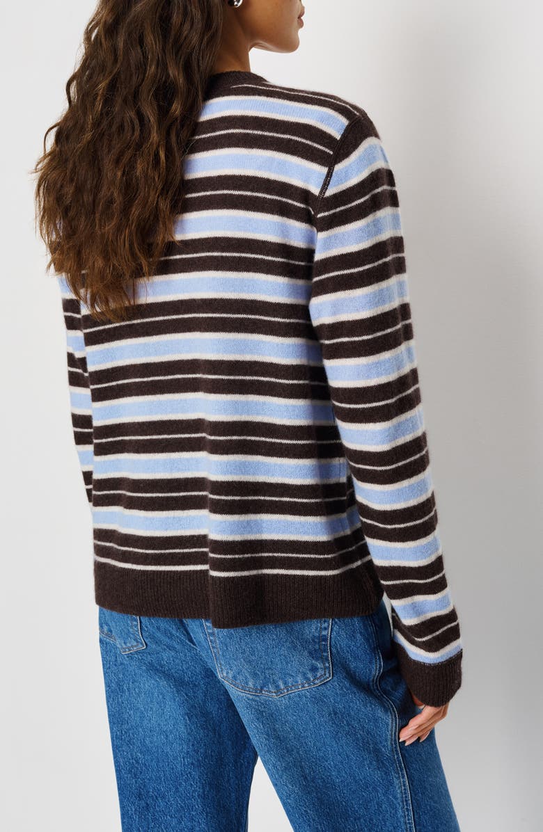 Reformation Cashmere Blend Sweater, Alternate, color, Ice Water Multi Stripe