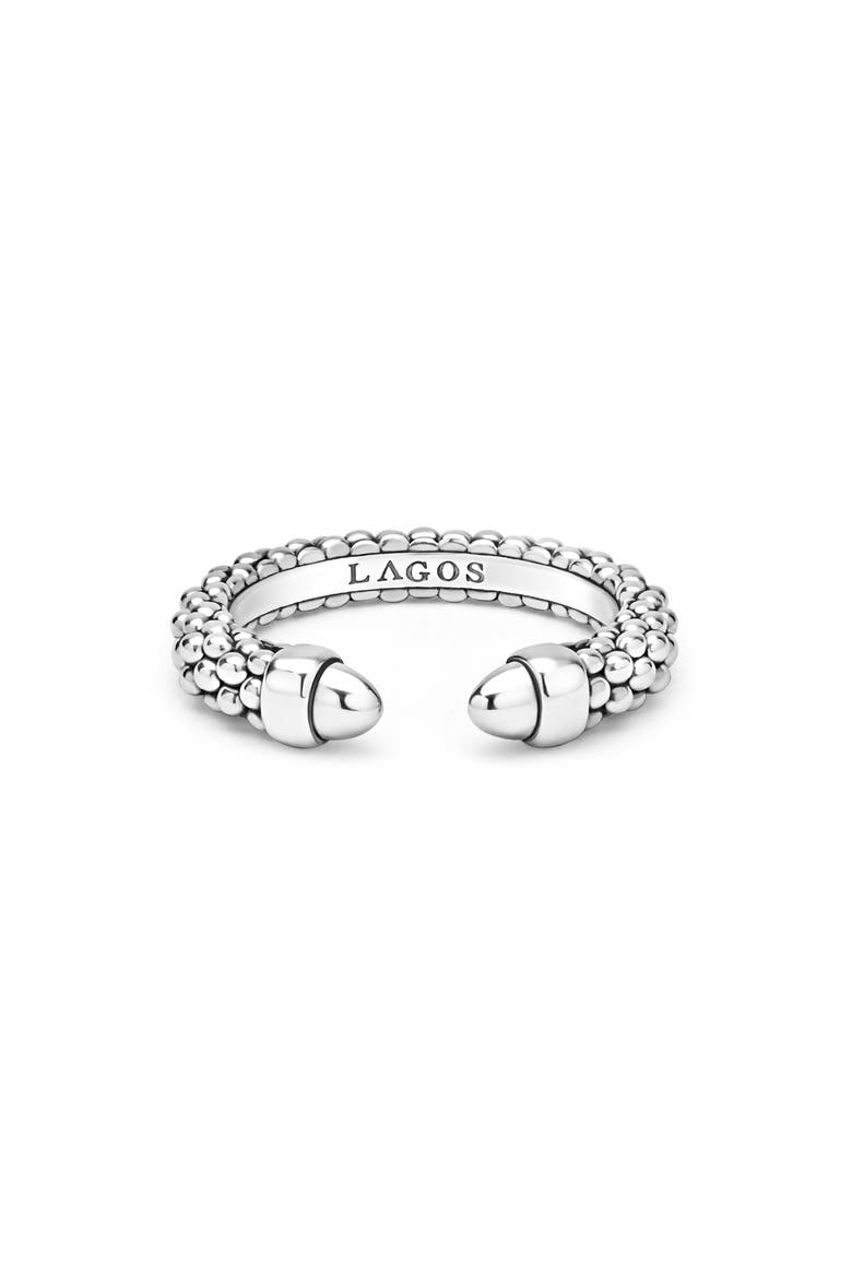 Signature Caviar Versa Ring, Alternate, color, SILVER