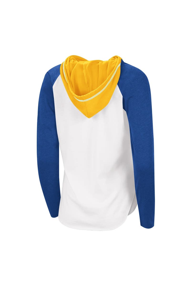 STARTER Women's G-III Sports by Carl Banks White/Royal Buffalo Sabres MVP Raglan Lightweight Hooded T-Shirt, Alternate, color, 