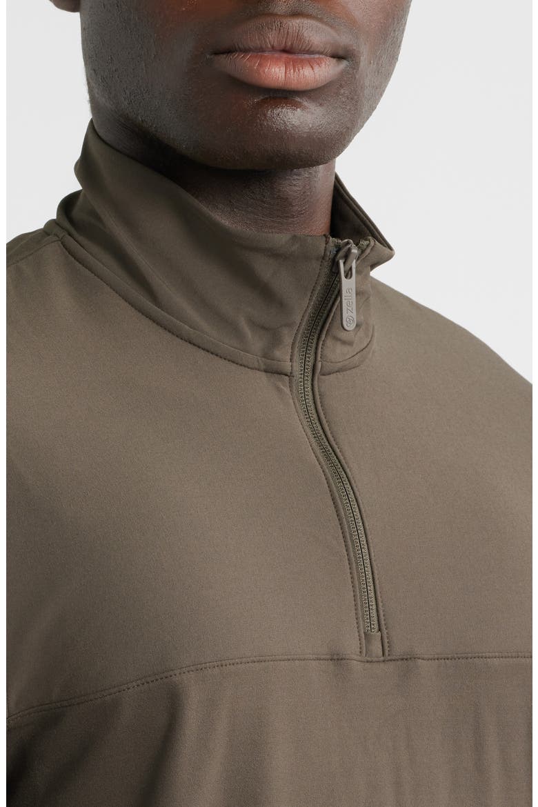 Live In Hybrid Quarter Zip Pullover, Alternate, color, OLIVE TUSCAN