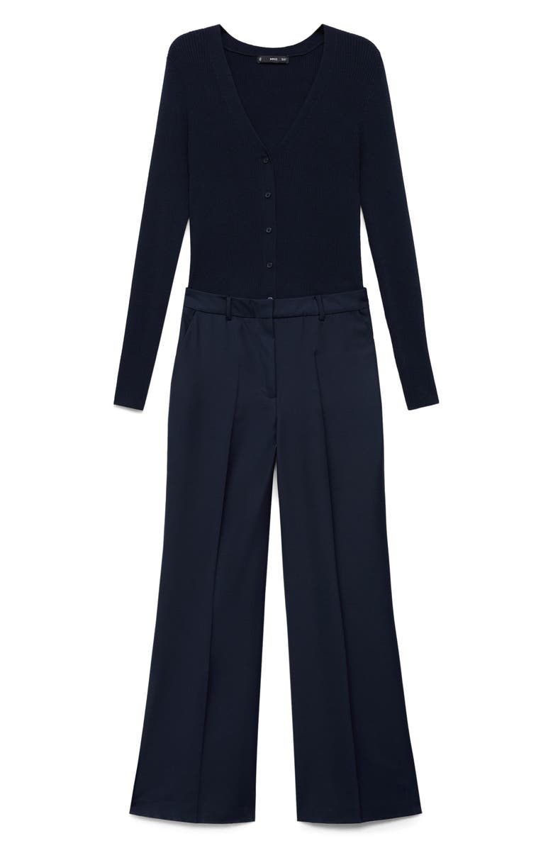 MANGO Mixed Media Jumpsuit, Main, color, 