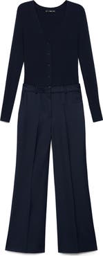 MANGO Mixed Media Jumpsuit