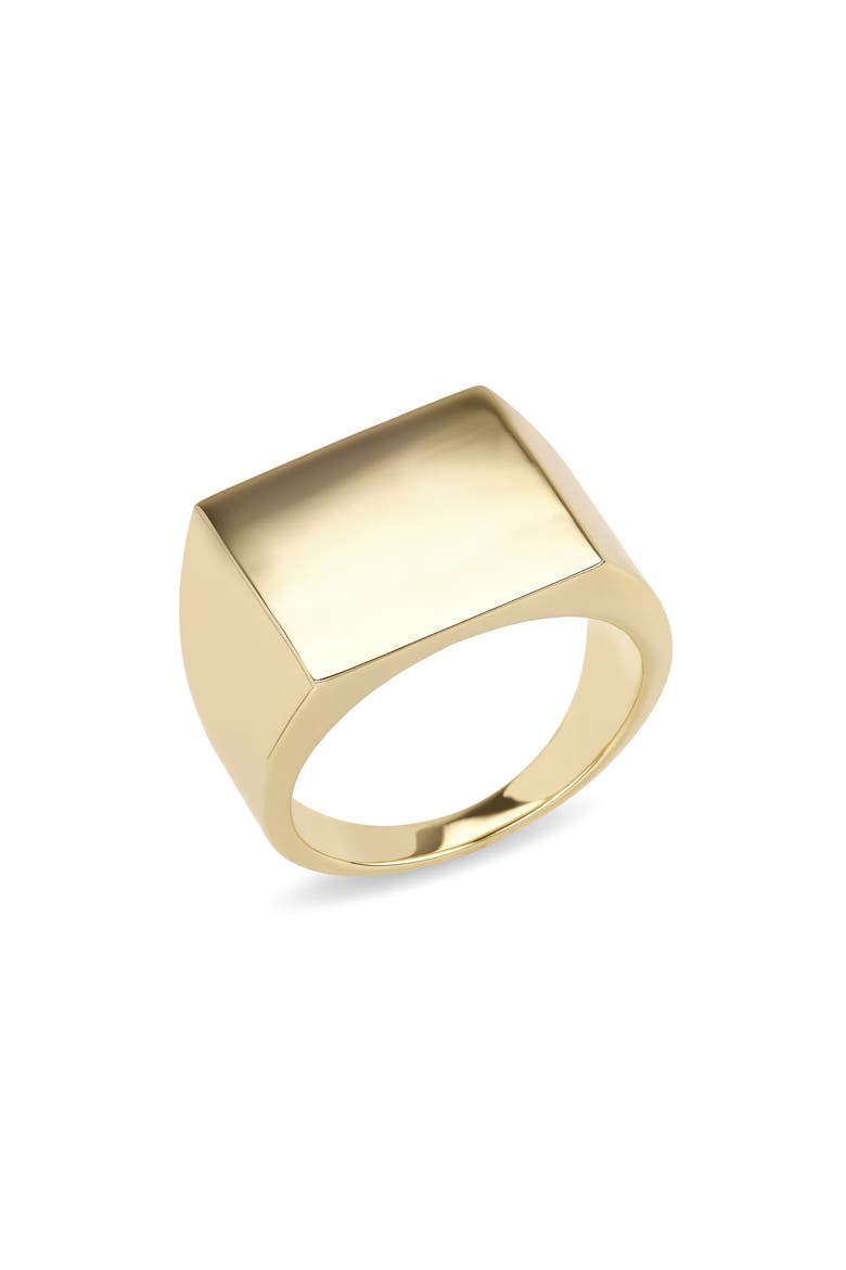 14K Gold Square Flash Tile Ring, Main, color, YELLOW GOLD
