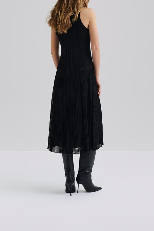 Malina Nessa Halterneck Knitted Midi Dress In Black