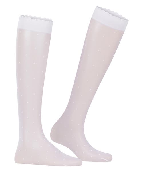 Falke Dot 15 Denier Sheer Knee High Socks In Pink