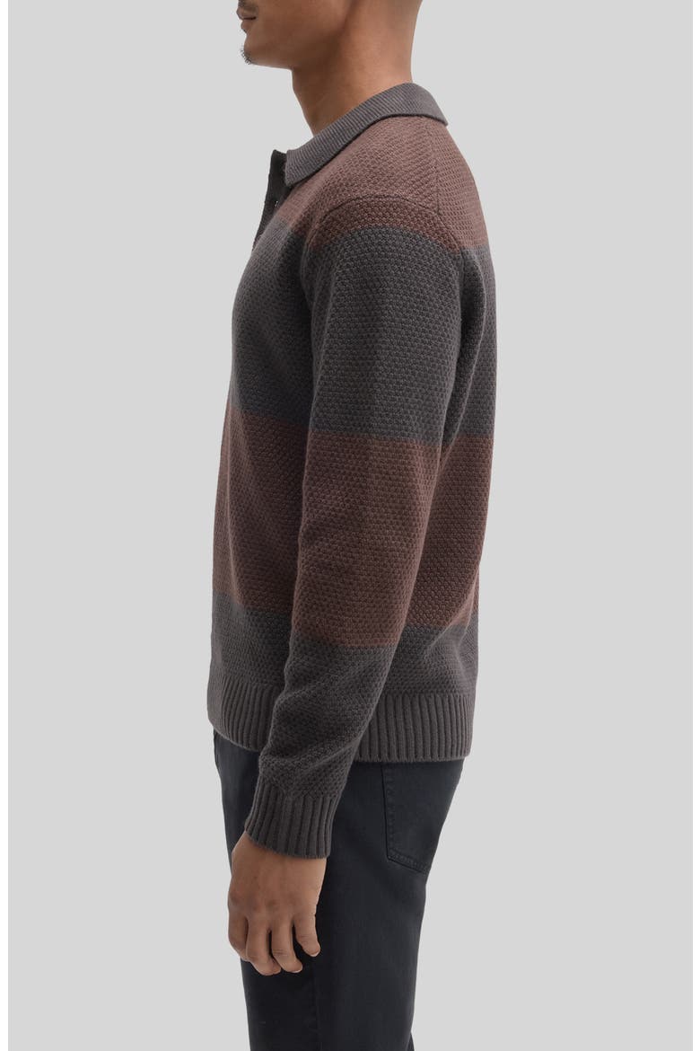 Sylvestro Long Sleeve Polo Sweater, Alternate, color, ESPRESSO