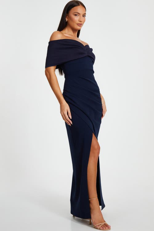 Quiz Scuba Crepe Contrast Wrap Maxi Dress In Black