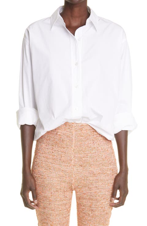 Cotton Poplin Button-Up Shirt