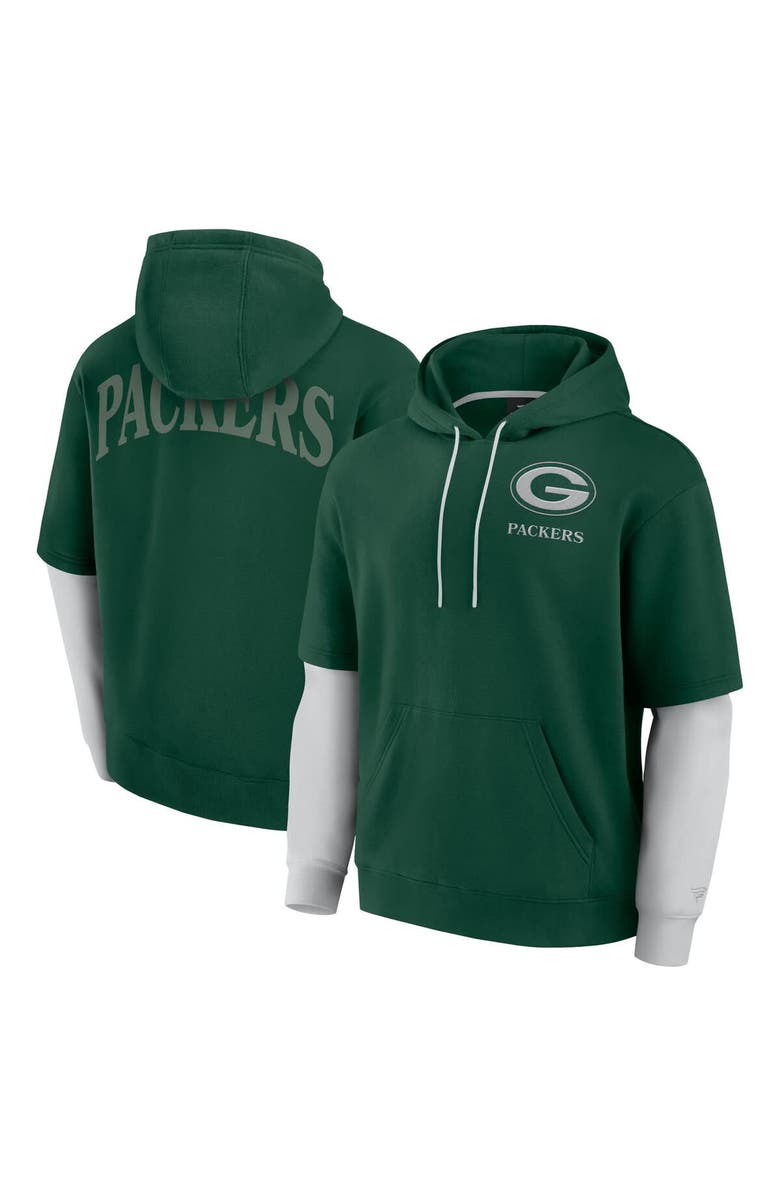 FANATICS Unisex Fanatics Green Green Bay Packers Sleek Elements Pullover Hoodie, Main, color, Green