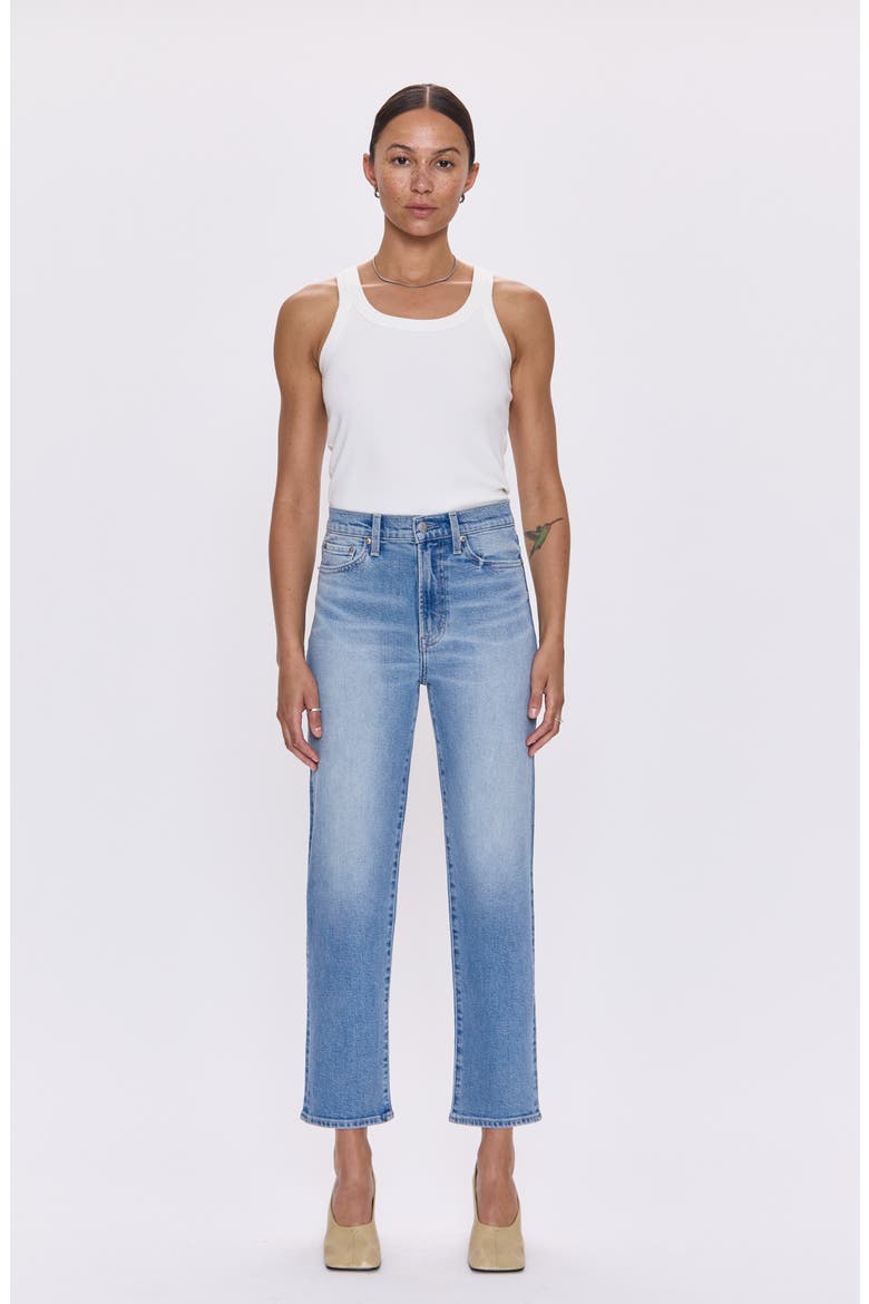 Charlie High Waist Ankle Straight Leg Jeans, Alternate, color, BELLINI