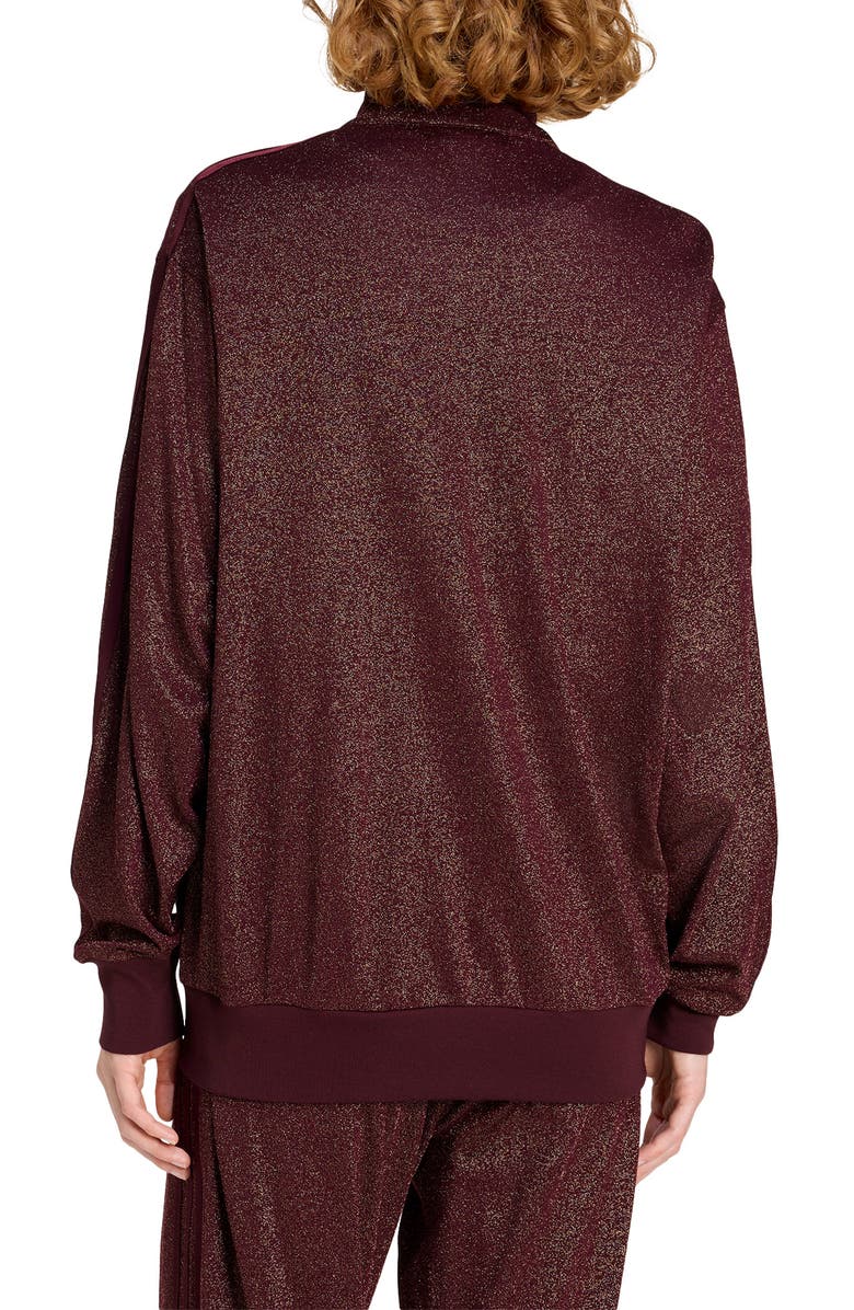 adidas Lurex Firebird Fit Track Jacket, Alternate, color, Medium Red