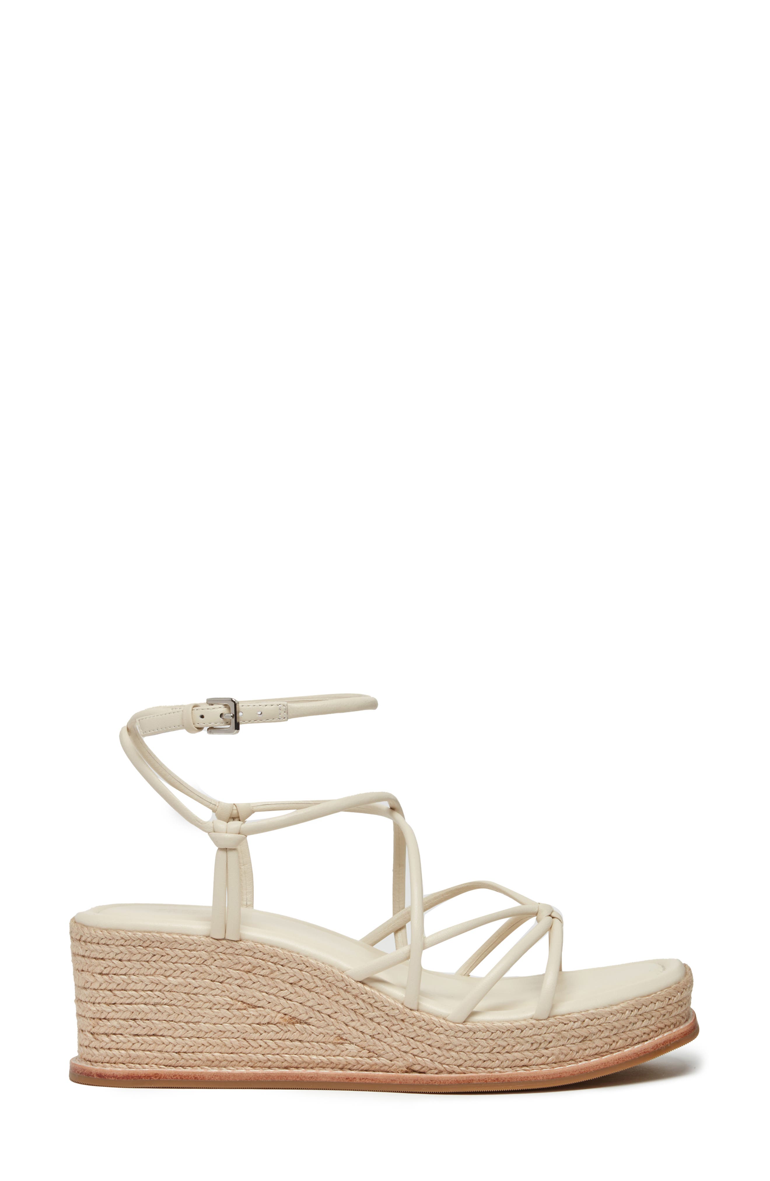 Julia Ankle Strap Espadrille Platform Wedge Sandal, Alternate, color, BONE
