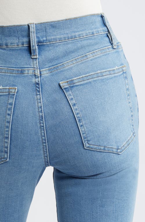 Frame Le High Raw Step Hem Straight Leg Jeans In Clearwater Modern Chew