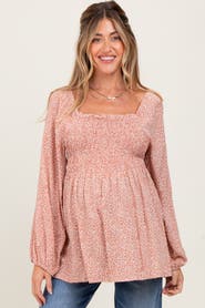PinkBlush Printed Smocked Tunic Top