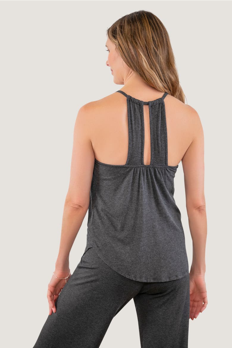 Slumber Party Bra-Free Lounge Top, Alternate, color, Charcoal