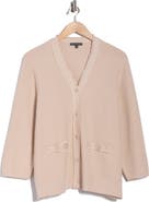Adrianna Papell V-Neck Fringe Cardigan
