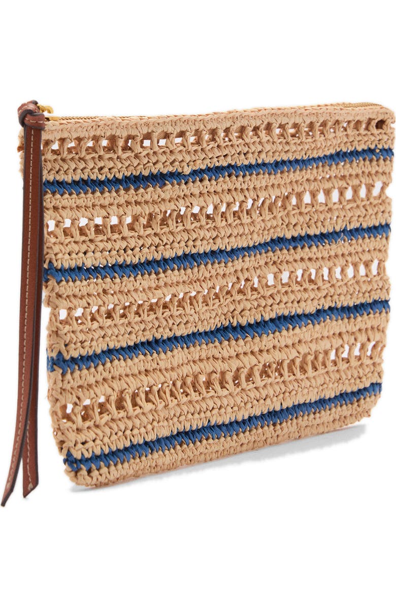 MANGO Raffia Pouch, Alternate, color, Dark Navy