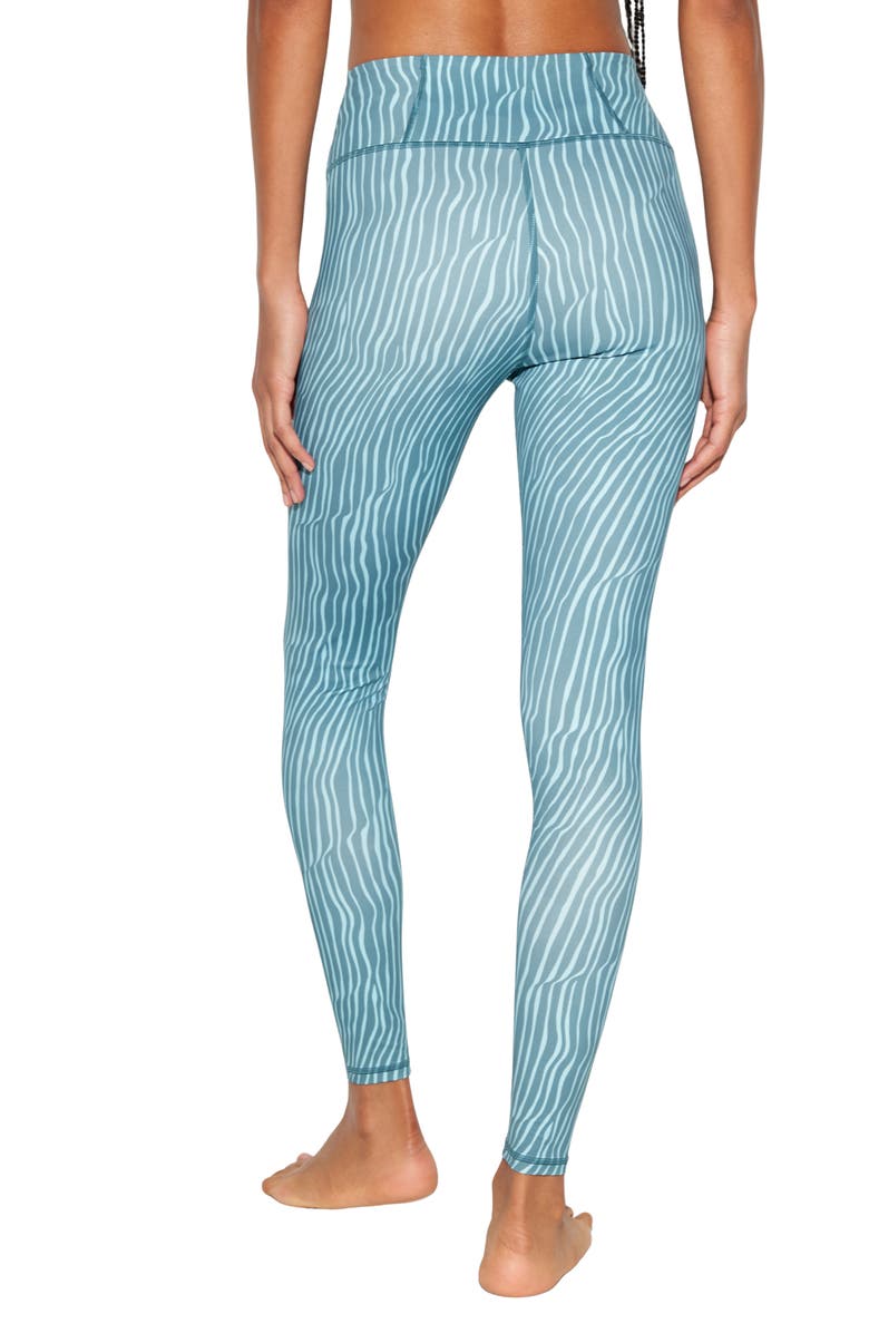 Spiritual Gangster Making Waves Lotus Leggings, Alternate, color, Cabana Blue