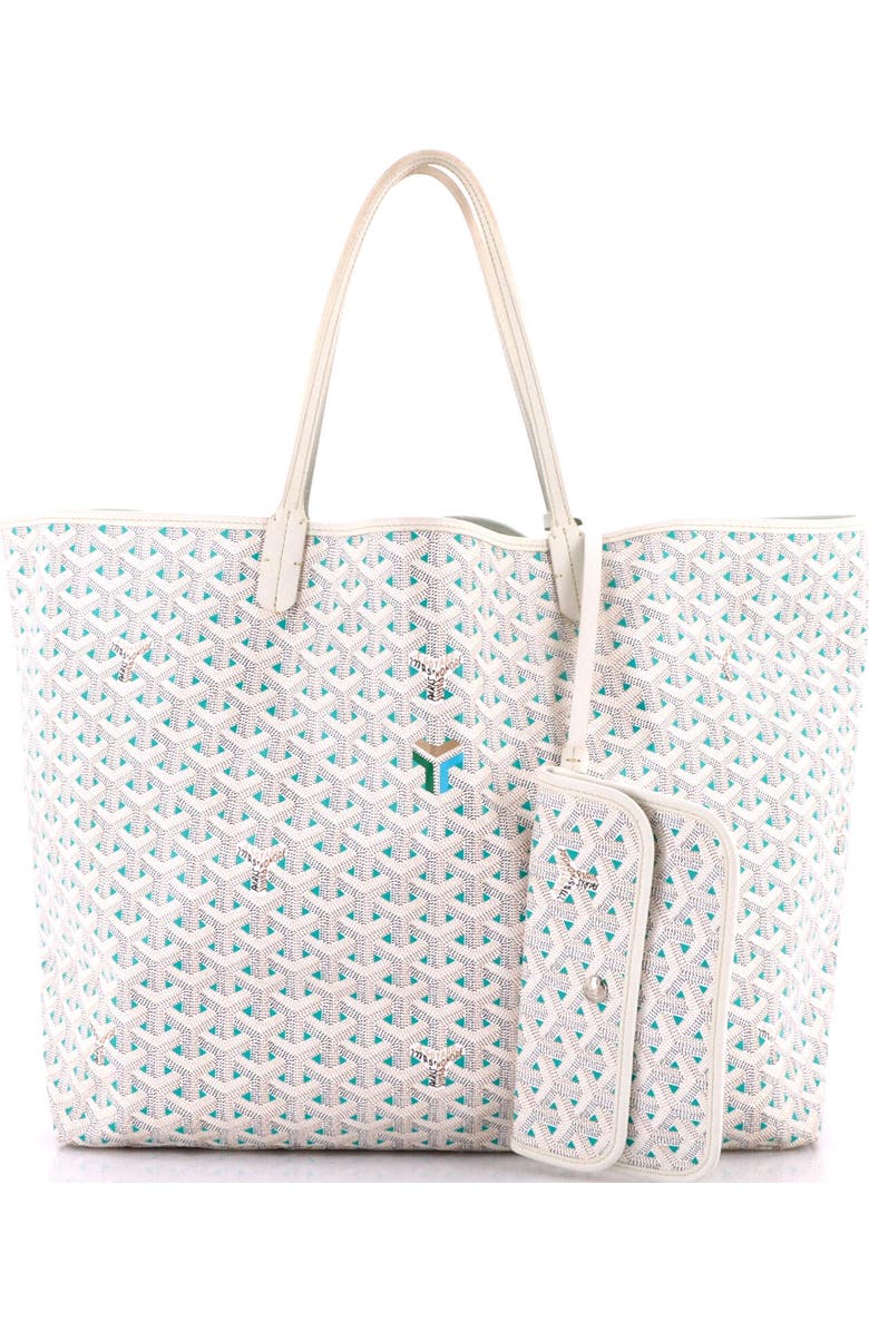 Pre-Owned Goyard Saint Louis Tote Claire Voie Coated Canvas GM, Alternate, color, White