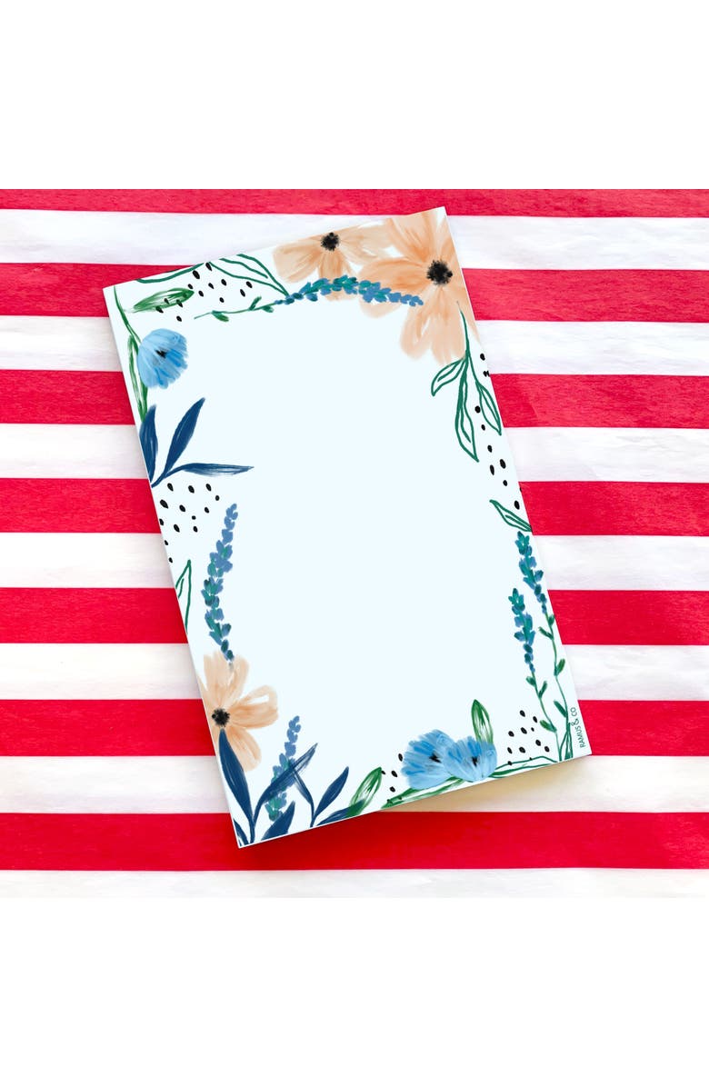 Ramus & Co Indigo 5" x 8" Floral Notepad, Alternate, color,