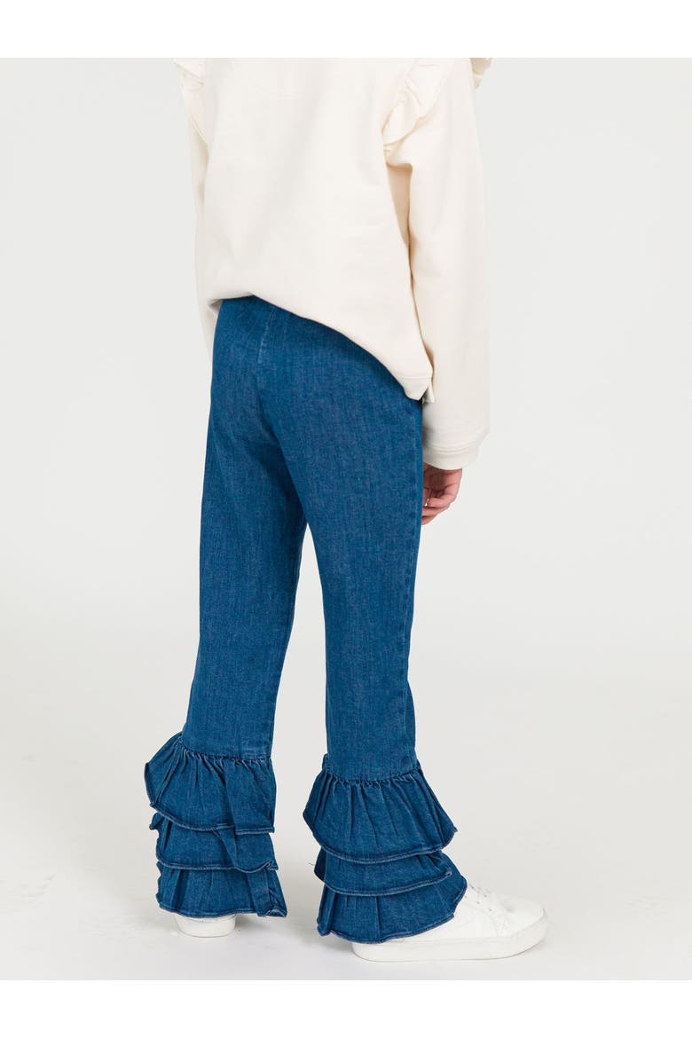 Girls Denim Flare Pants, Alternate, color, Medium Wash