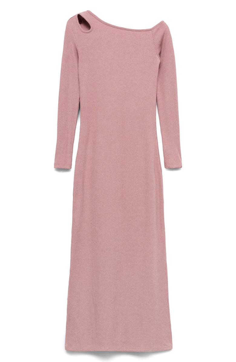 MANGO TEEN Cutout One-Shoulder Long Sleeve Dress, Alternate, color, Pink