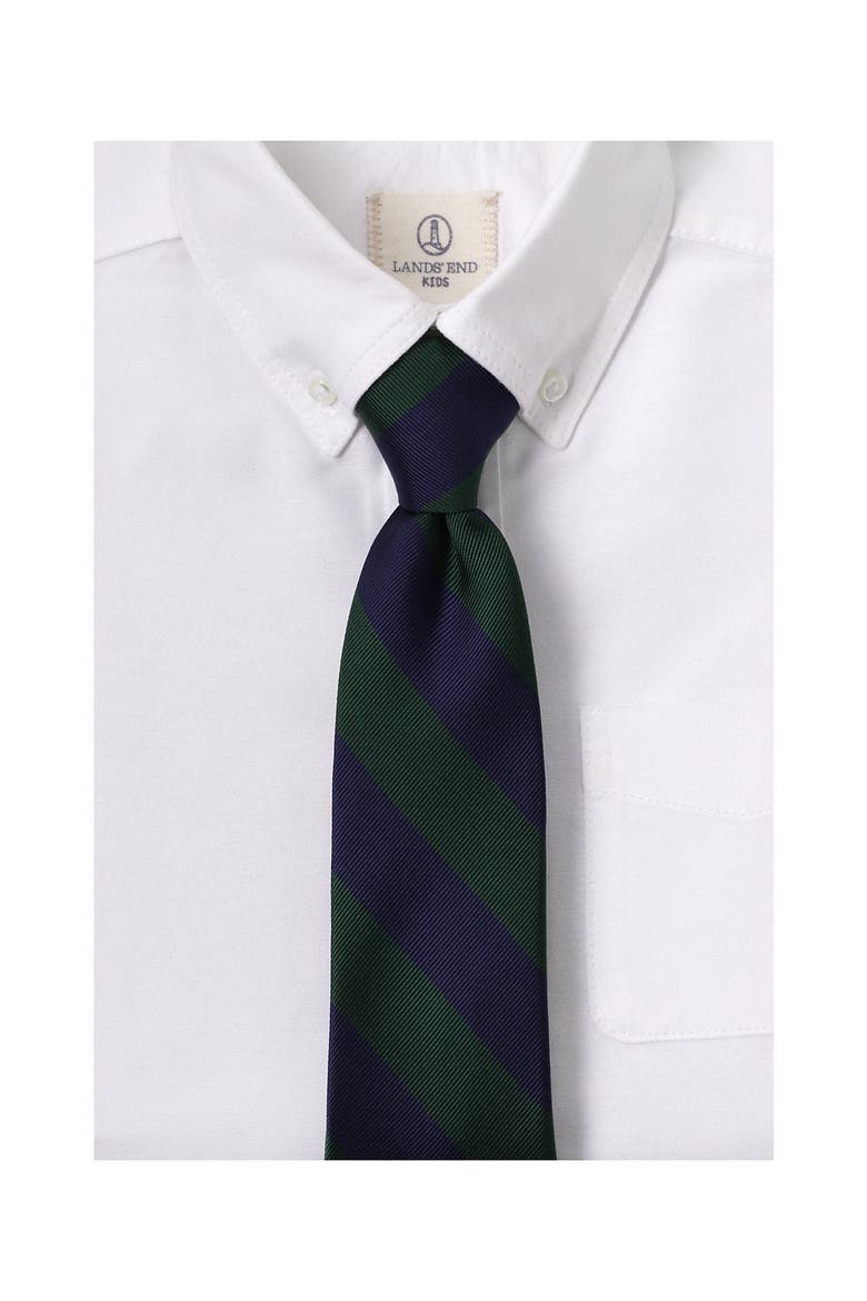 Kids Stripe To Be Tied Tie, Alternate, color, Evergreen/Classic Navy Stripe