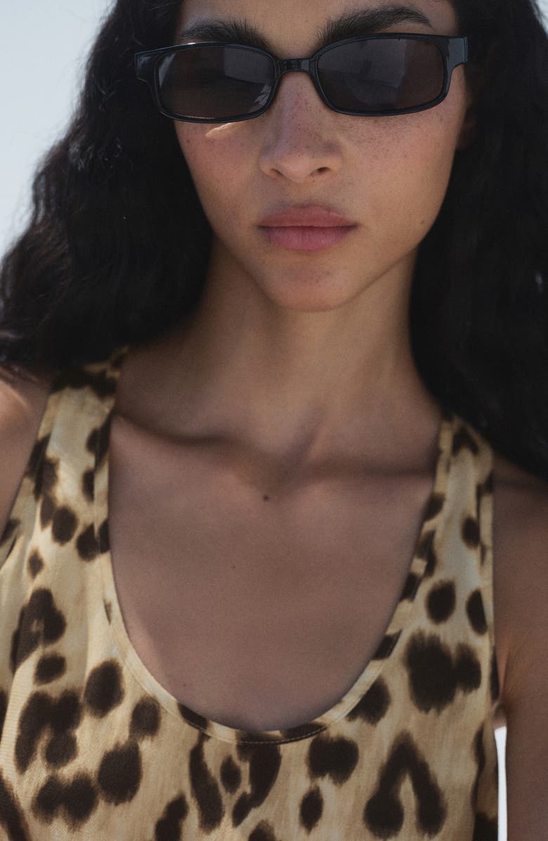 MANGO Bernie Leopard Print Tank, Alternate, color, Light Beige