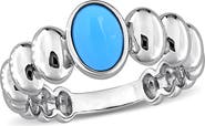 DELMAR Created Turquoise Sterling Silver Band Ring