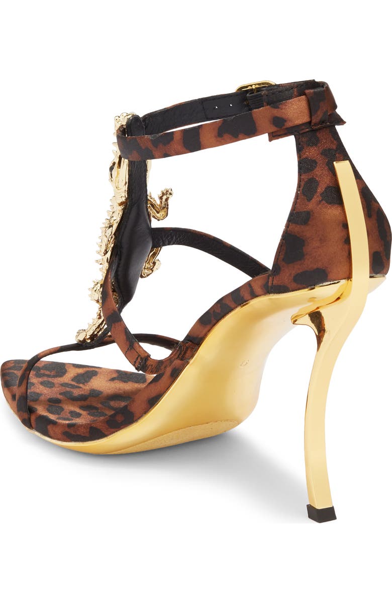 Jeffrey Campbell Everglades Ankle Strap Sandal, Alternate, color, Cheetah Satin Gold