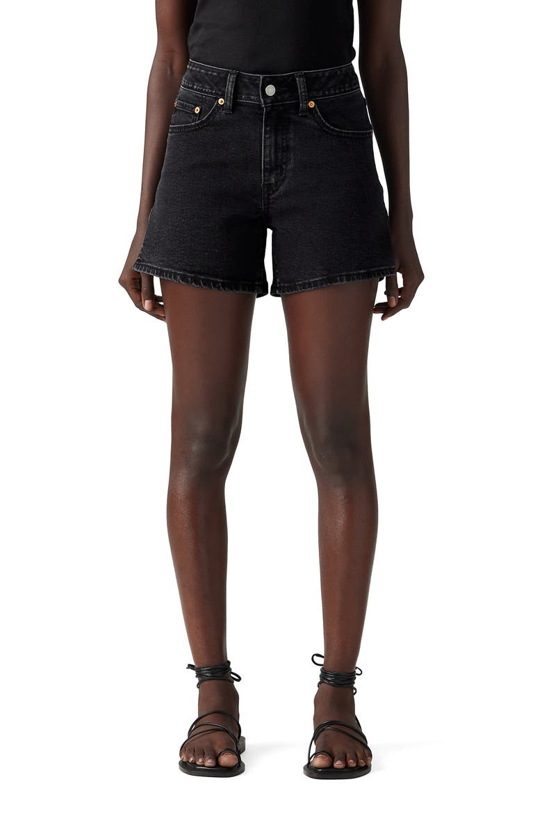 A-Line Denim Shorts, Main, color, FIRST OR LAST