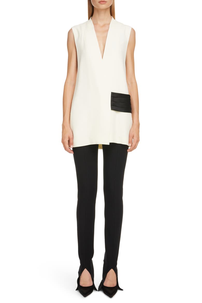 Split Hem Skinny Tuxedo Pants, Alternate, color, BLACK