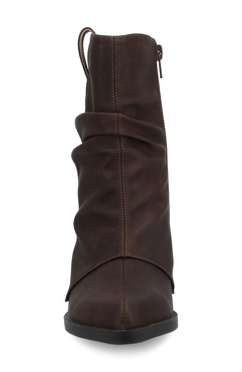 Journee Collection Wynette Slouchy Western Boot In Brown