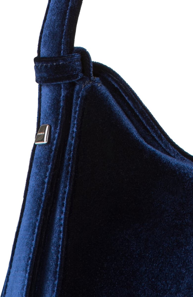 Akris Mini Anna Velvet Hobo Bag, Alternate, color, 078 Denim