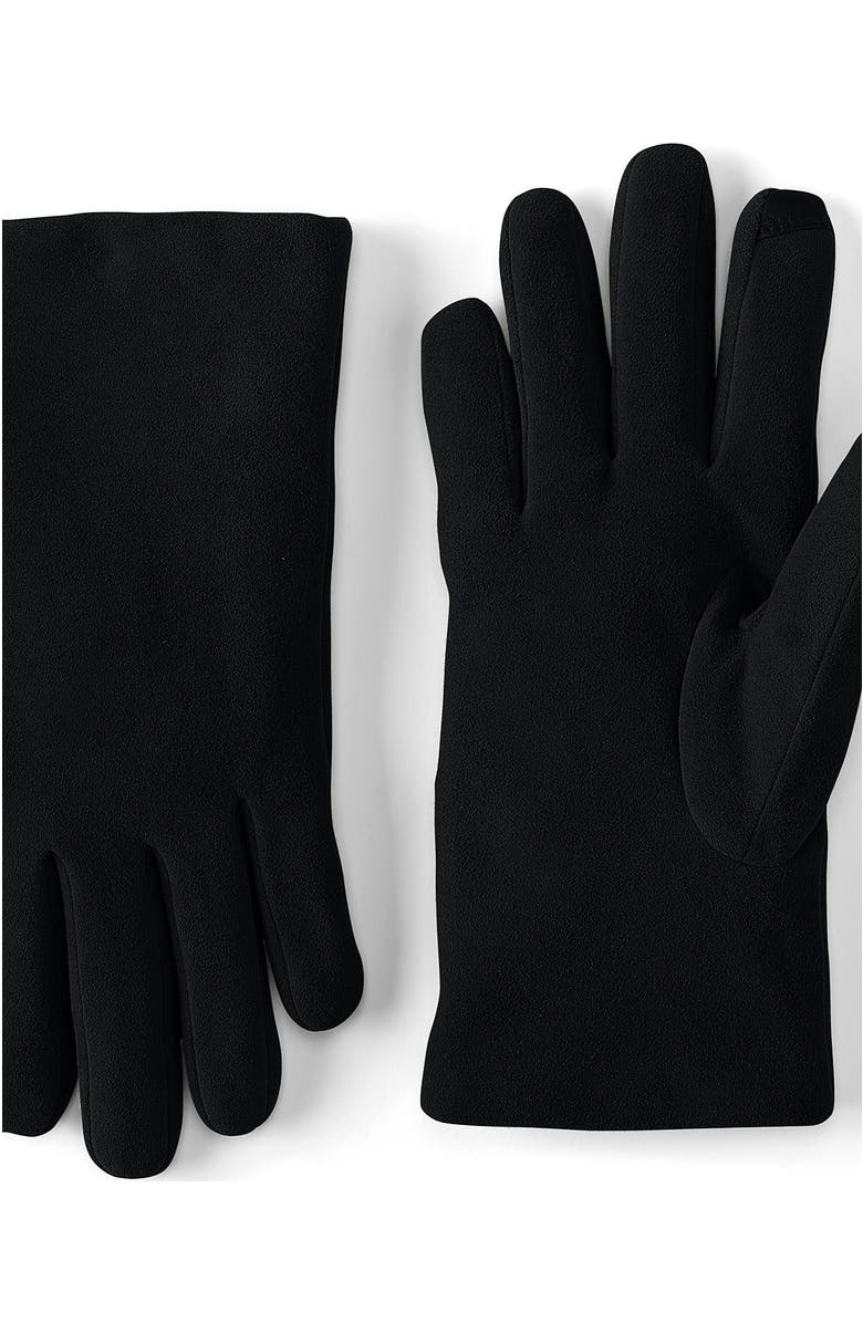 Lands' End Suede Tech Gloves, Alternate, color, Black