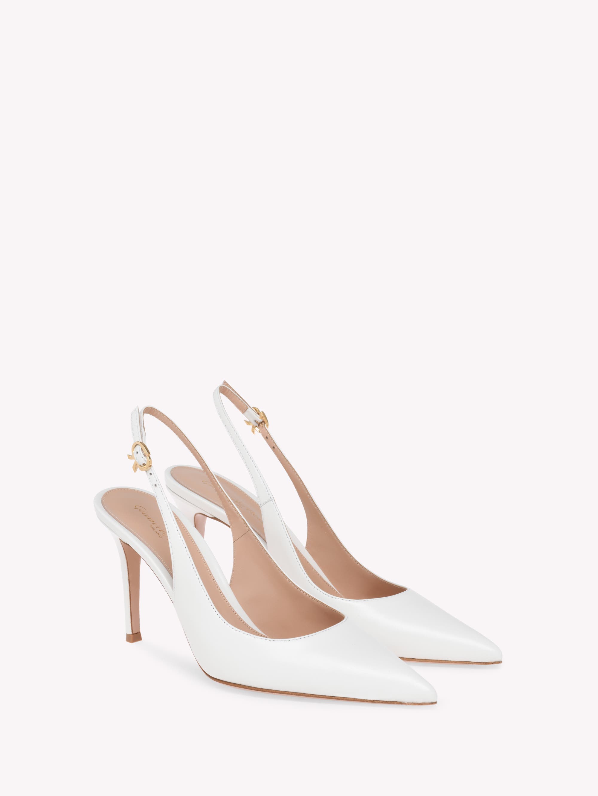 Gianvito Rossi Ribbon Sling 85, Alternate, color, White Nappa
