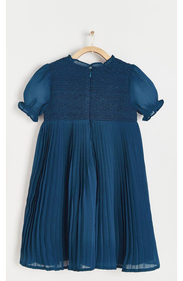 Babycottons Premium Cotton Meryl Pleated Dress For Infant, Alternate, color, Navy